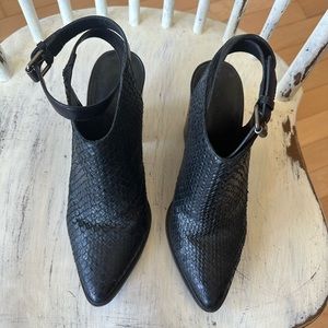 ALL SAINTS leather woven booties, size 8.5